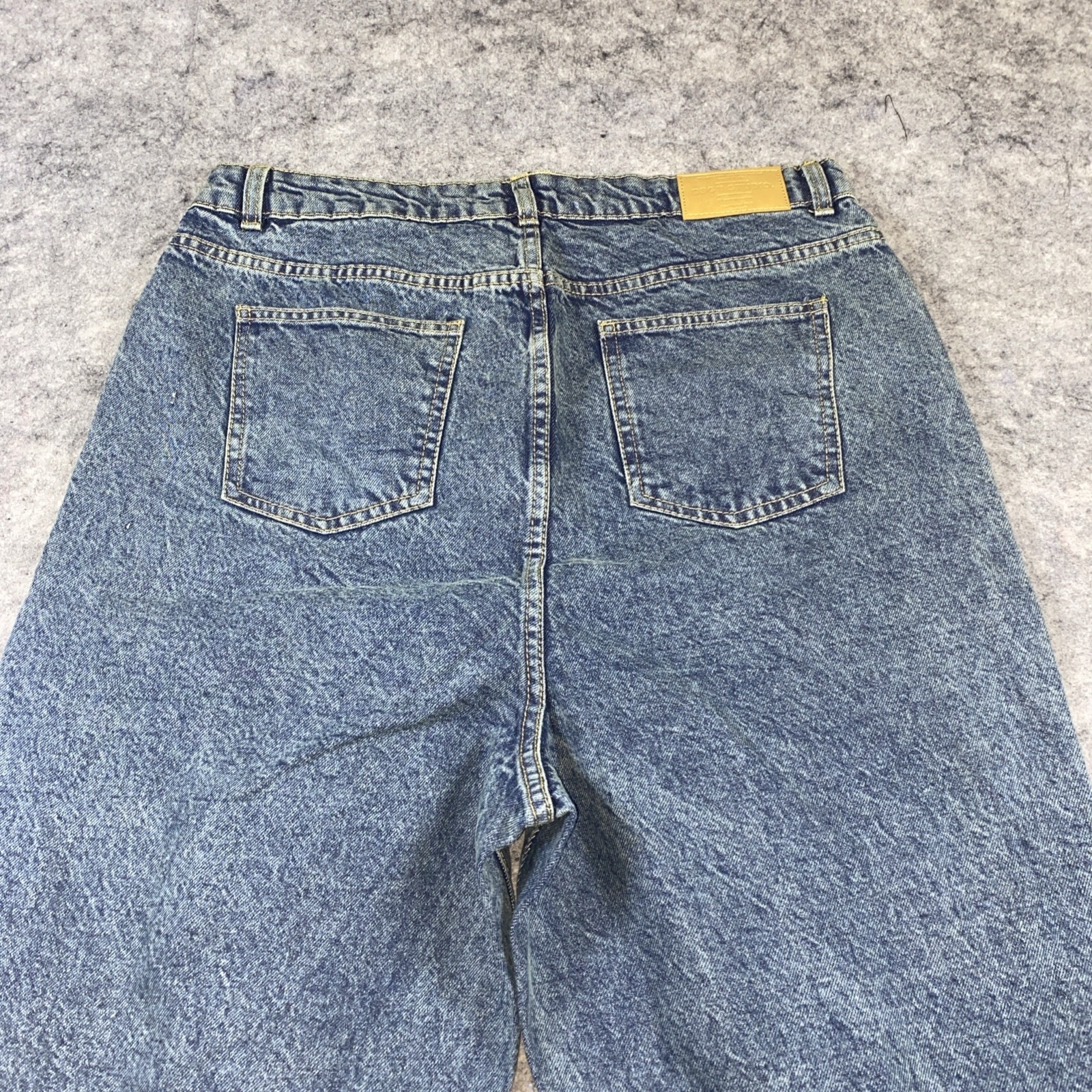 Boohoo Jeans Women's 12 Tall Vintage Blue High Waisted Straight Leg Gunge Skater — image 3 of 8